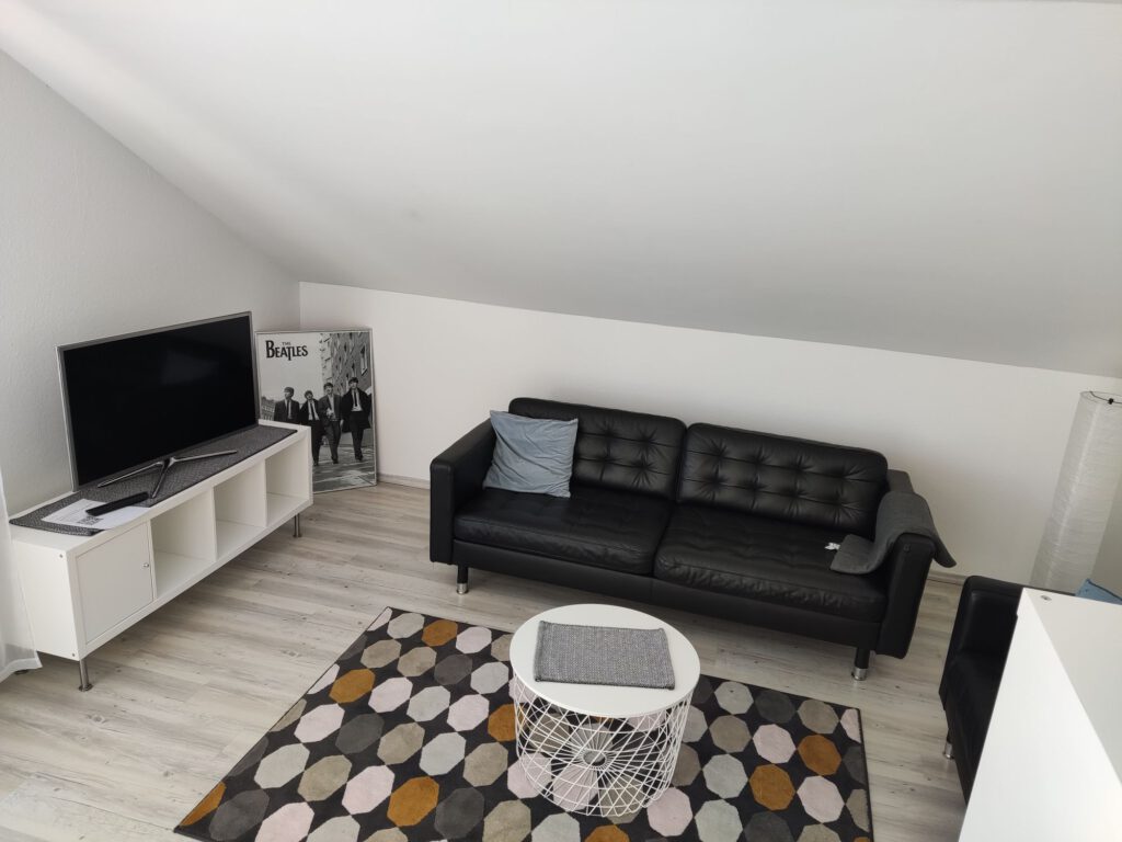 neue Ledersofas im Wohnbereich